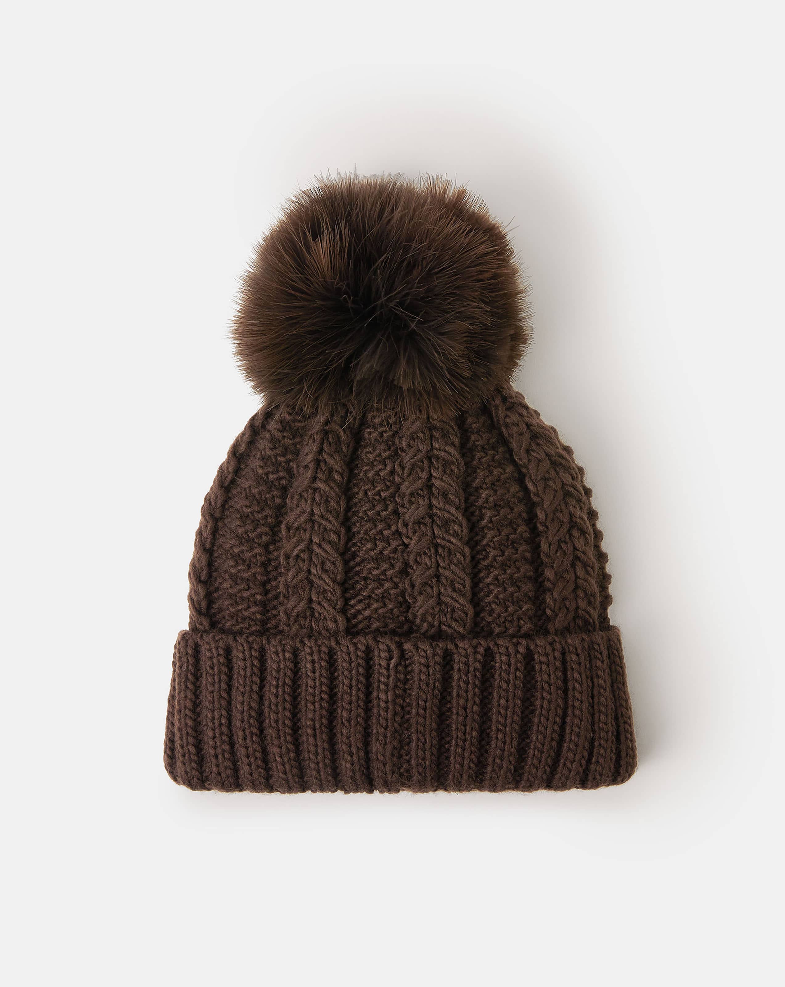 Accessorize Fluffy Pom Beanie Hat