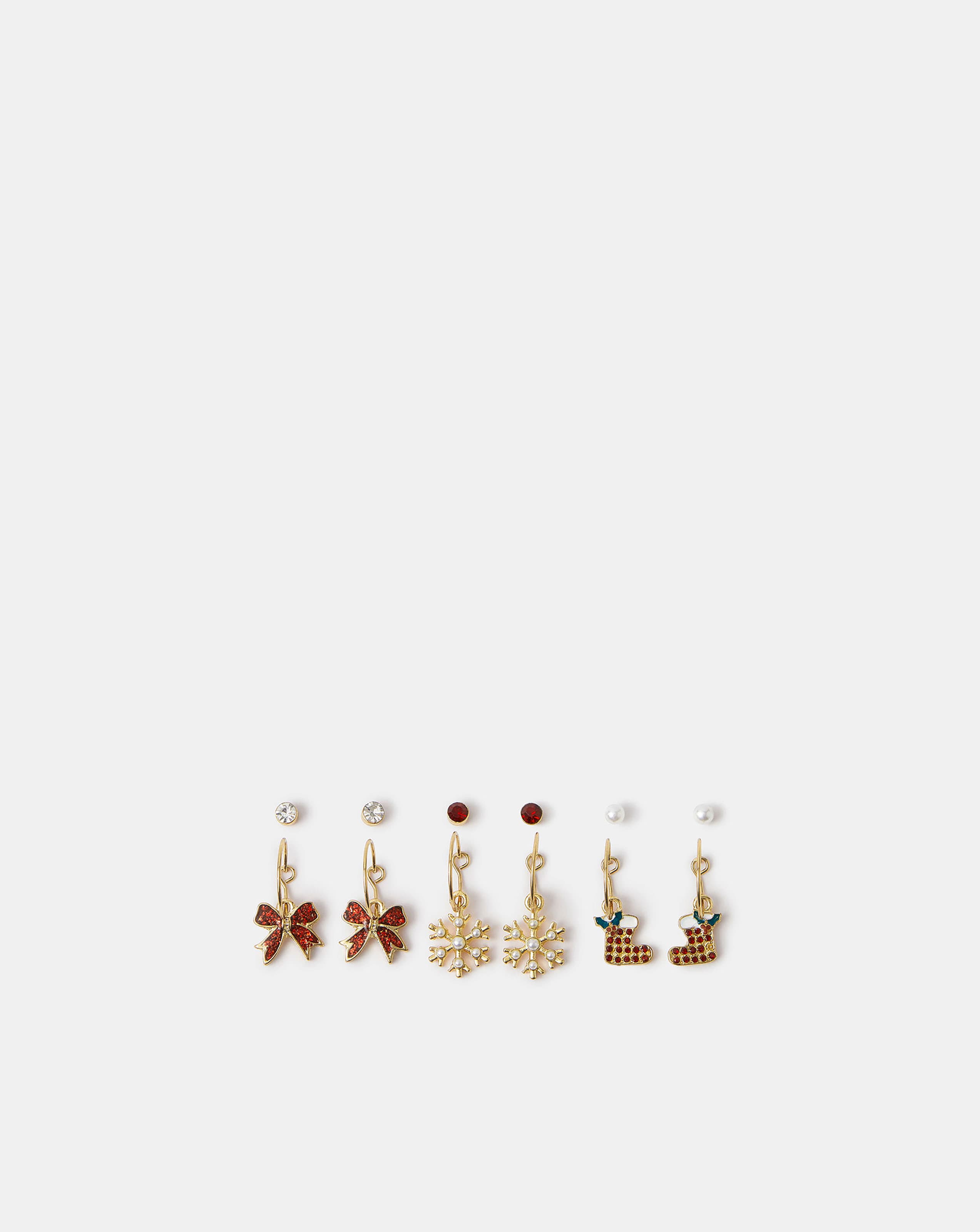 Accessorize 6-Pack Christmas Earrings