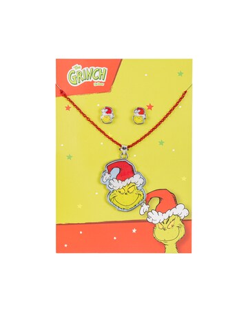 The Grinch Necklace & Stud Earring Set