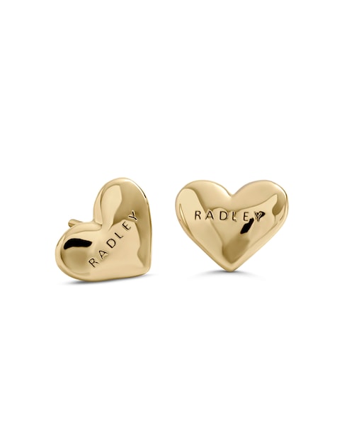Radley Gold Plated Hammer Heart Studs