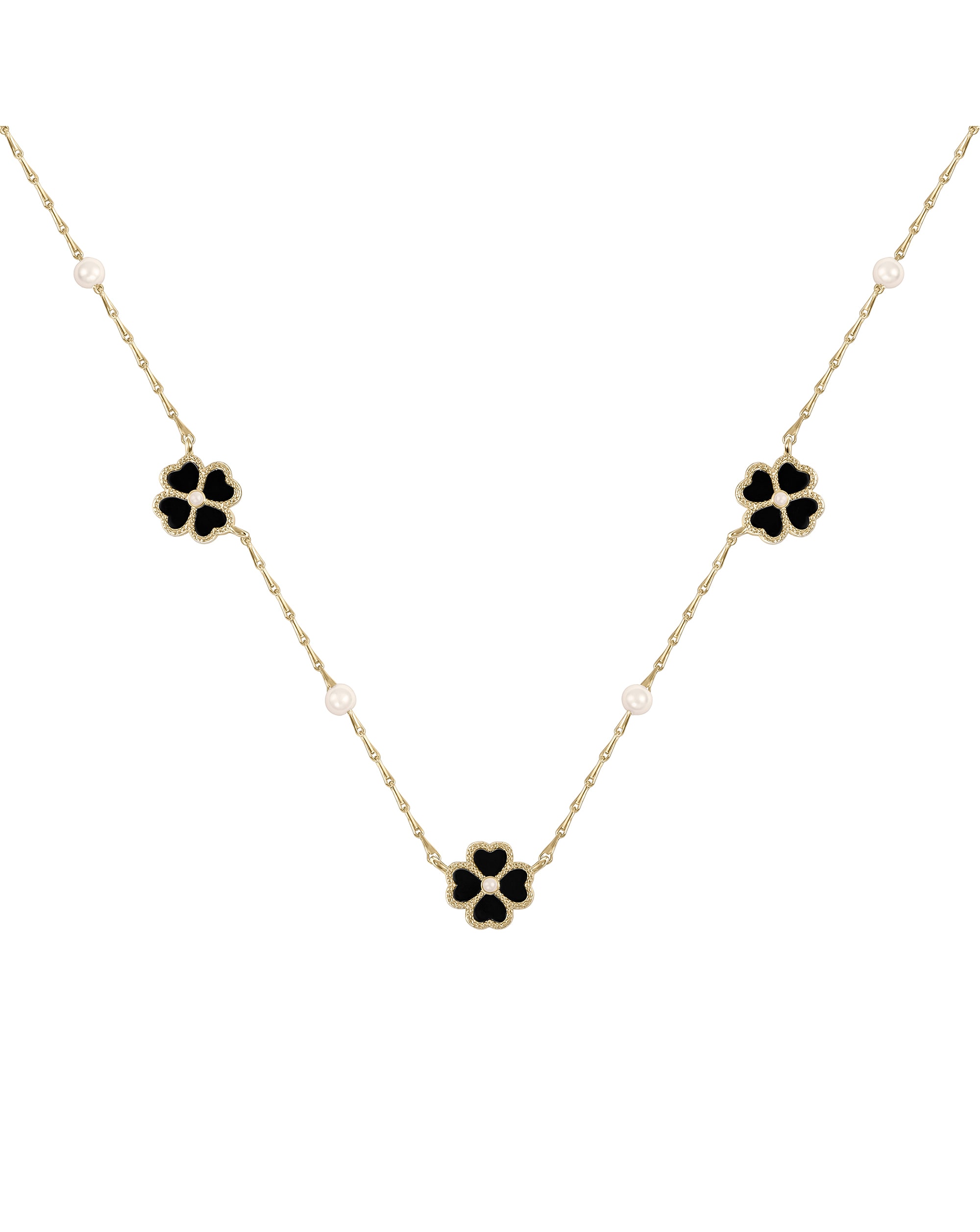 New In - Radley Gold Plated Black Flower Necklace