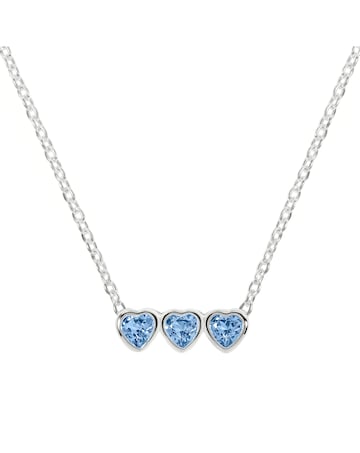 Radley Silver Blue Three Heart Necklace