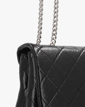 Valentino Bags Wakanda Diamond Quilt Gloss Black Flapover Cross-Body Bag