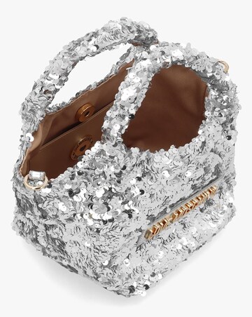 Love Moschino Sequin Silver Top Handle Bag