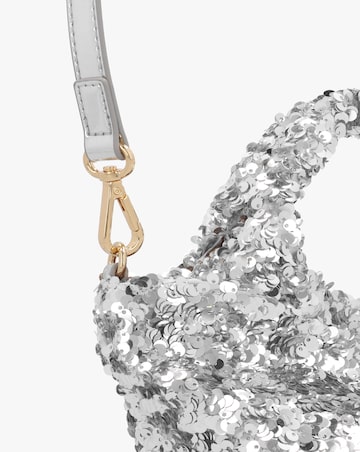 Love Moschino Sequin Silver Top Handle Bag