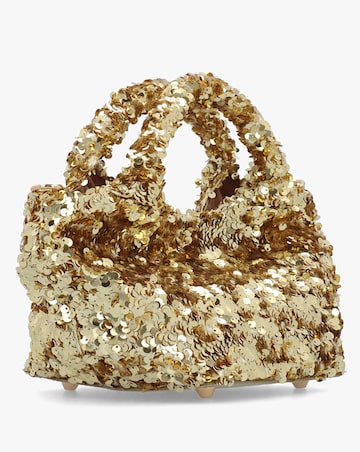 Love Moschino Sequin Gold Top Handle Bag