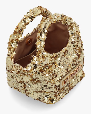 Love Moschino Sequin Gold Top Handle Bag