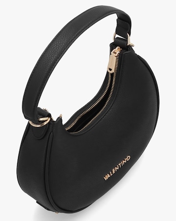 Valentino Bags Shelby Black Logo Letter Hobo Bag
