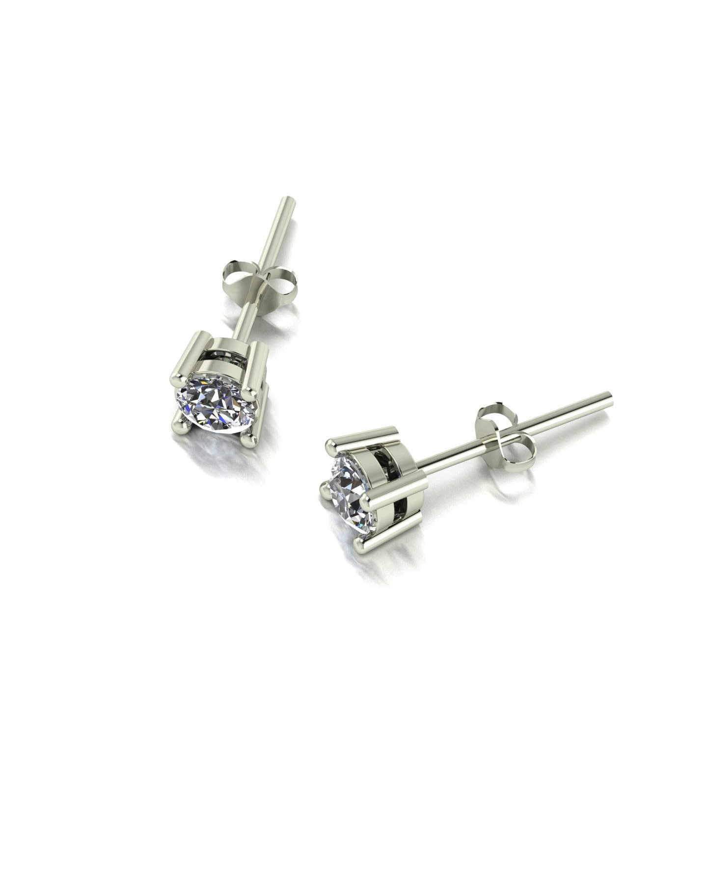 9ct White Gold Moissanite Earrings