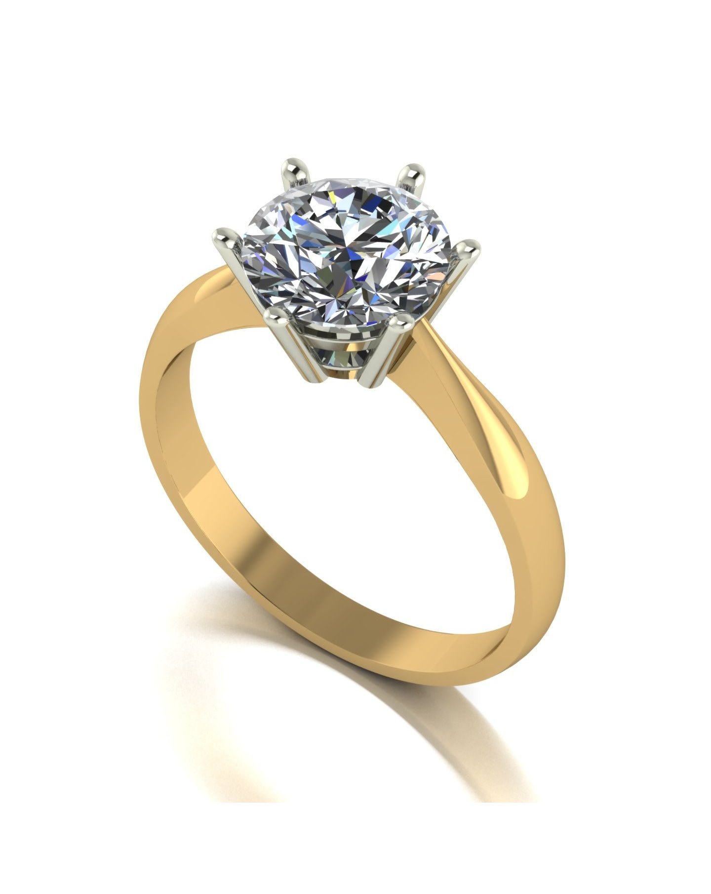9ct Yellow Gold 2ct Moissanite Ring