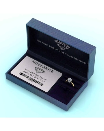 9ct Yellow Gold 2ct eq Moissanite Solitaire Ring
