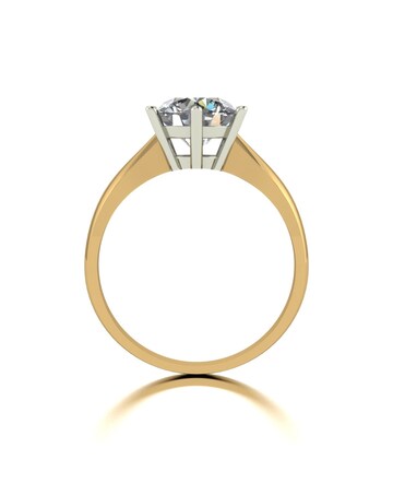 9ct Yellow Gold 2ct eq Moissanite Solitaire Ring