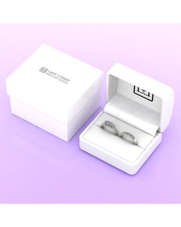 9ct White Gold 1ct eq total Moissanite Ring Set