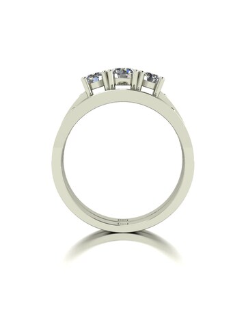 9ct White Gold 1ct eq total Moissanite Ring Set