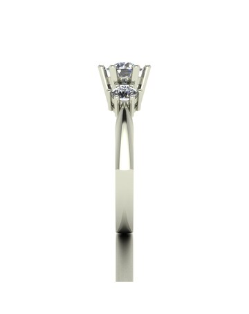 9ct White Gold 1ct Moissanite Trilogy Ring