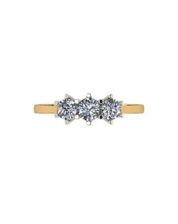 9ct Gold 0.50ct Moissanite Trilogy Ring