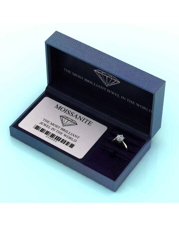 9ct White Gold 2ct eq Moissanite Solitaire Ring