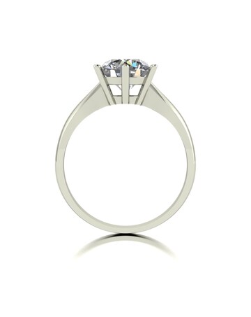9ct White Gold 2ct eq Moissanite Solitaire Ring