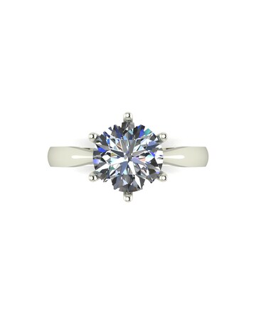 9ct White Gold 2ct eq Moissanite Solitaire Ring
