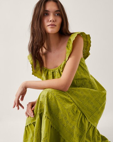 Monsoon Lucy Broderie Frill Midi Dress