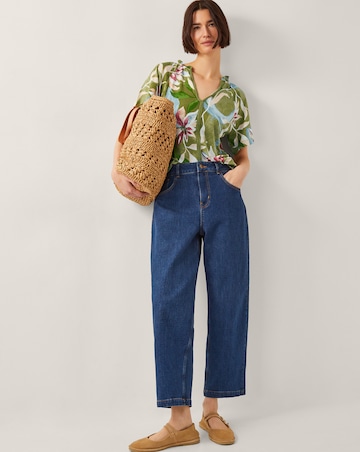 Monsoon Piper Floral Linen-Blend Top