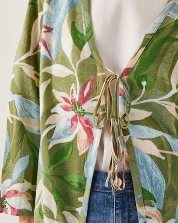 Monsoon Piper Linen Blend Tie Top