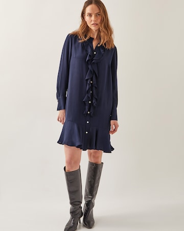 Monsoon Lara Long Sleeve Frill Dress