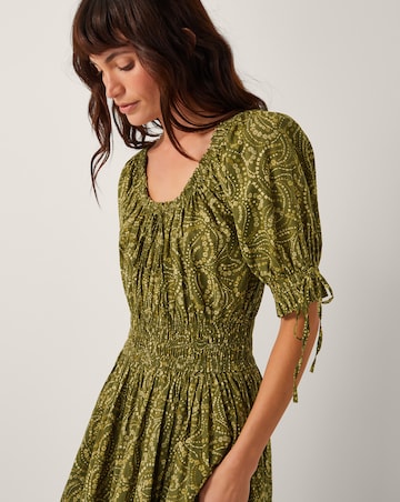 Monsoon Delma Paisley Print Midi Dress