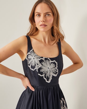 Monsoon Sophie Embroidered Midi Dress