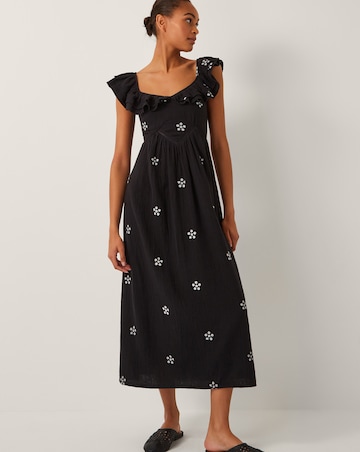 Monsoon Daisy Embroidered Midi Dress