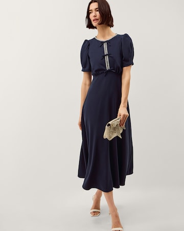 Monsoon Bonnie Puff Sleeve Midi Dress