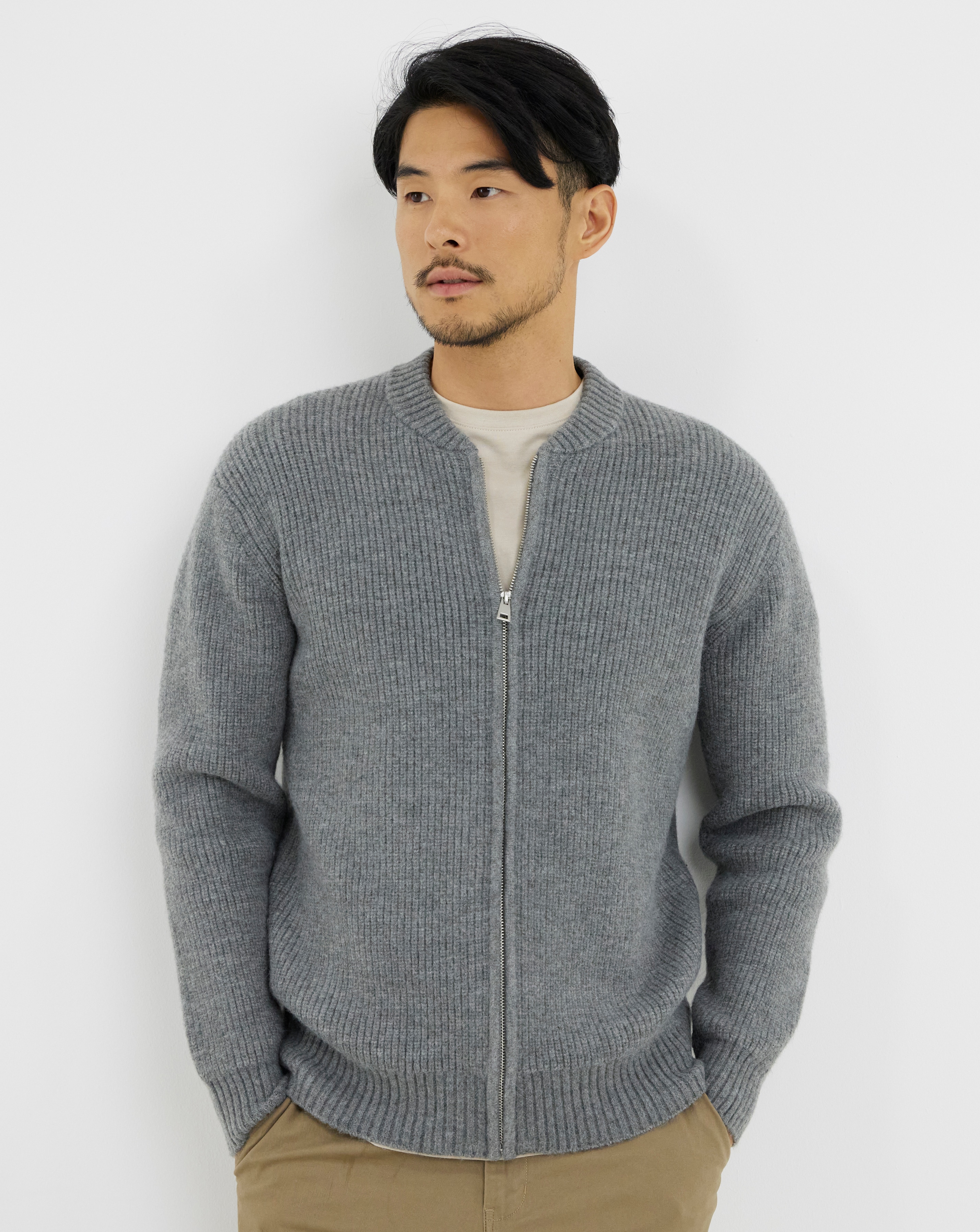 Fisherman Chunky Knitted Bomber