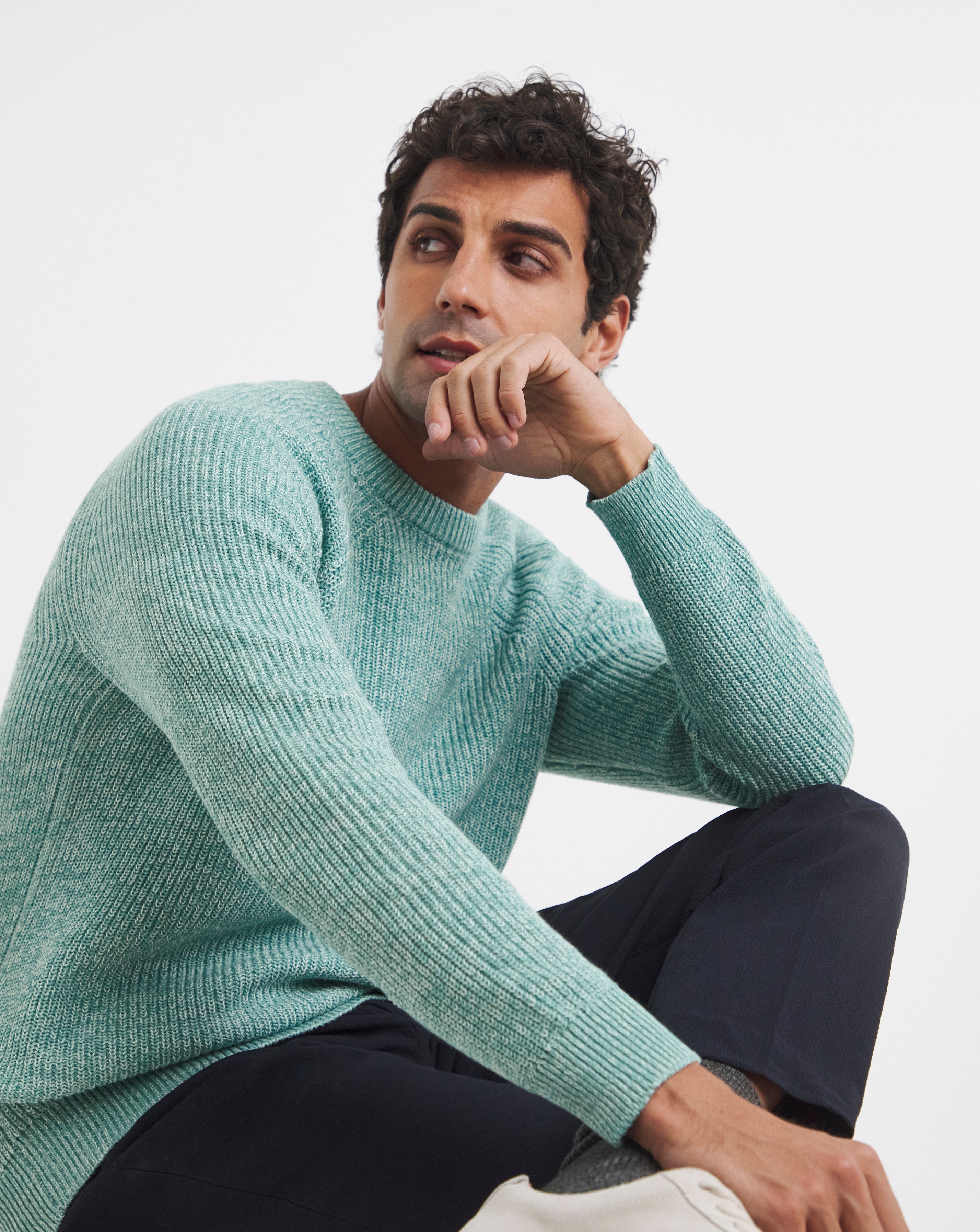 New In - Cotton Twist Crew Neck Knitted Jumper