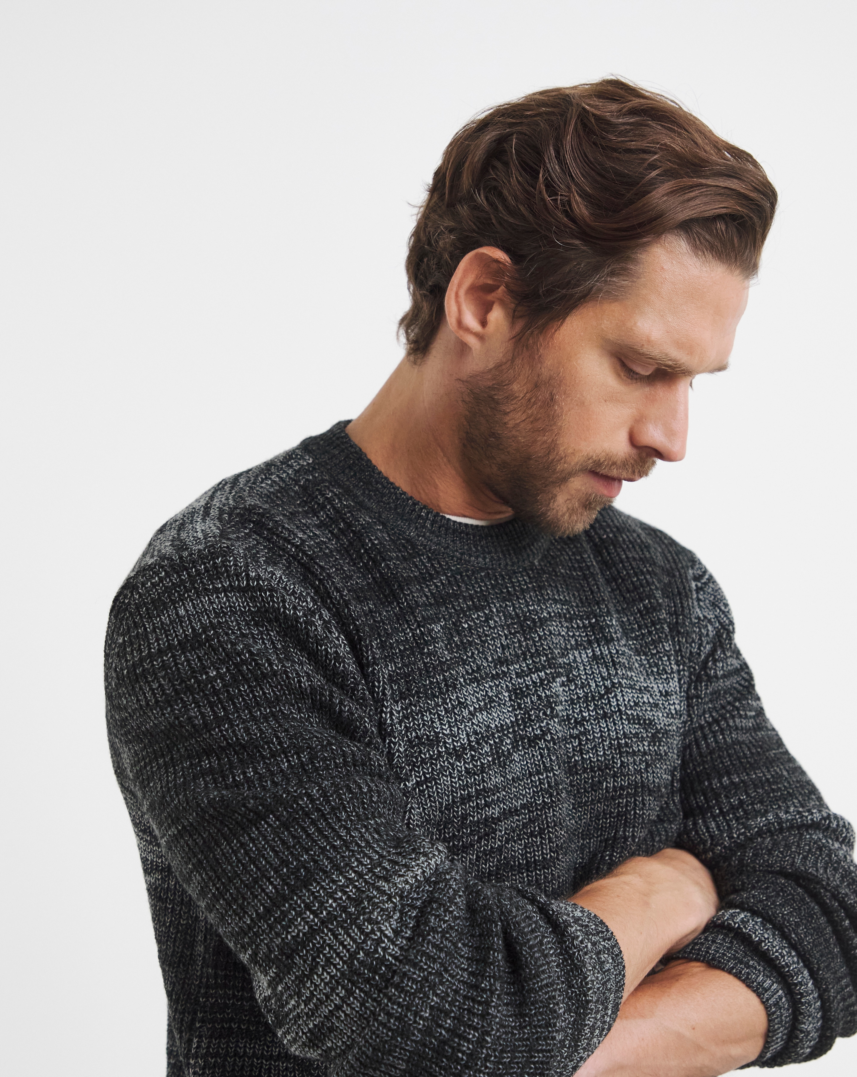 Relaxed Ombre Crew Neck Sweater