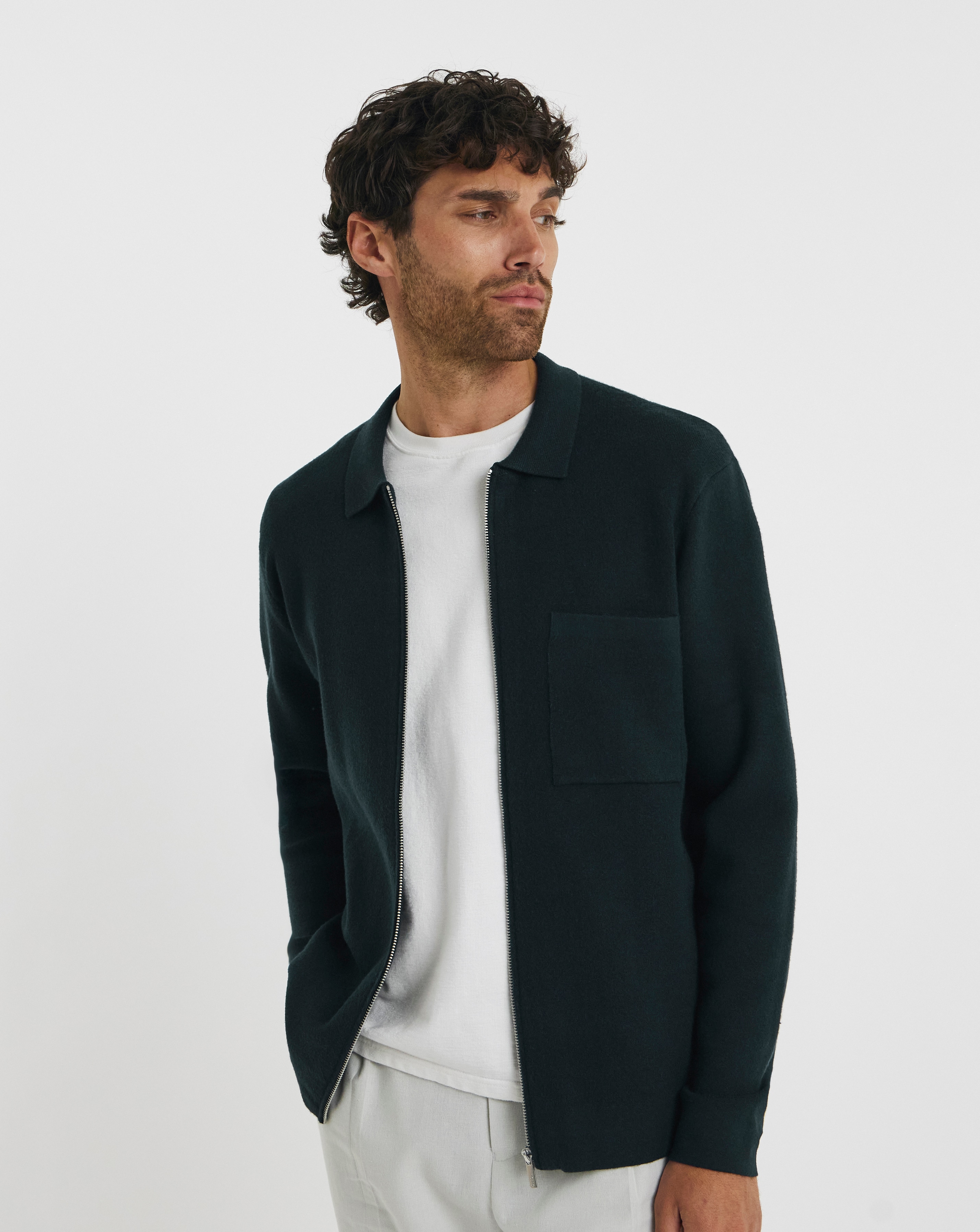 Folio Knitted Zip Through Shirt