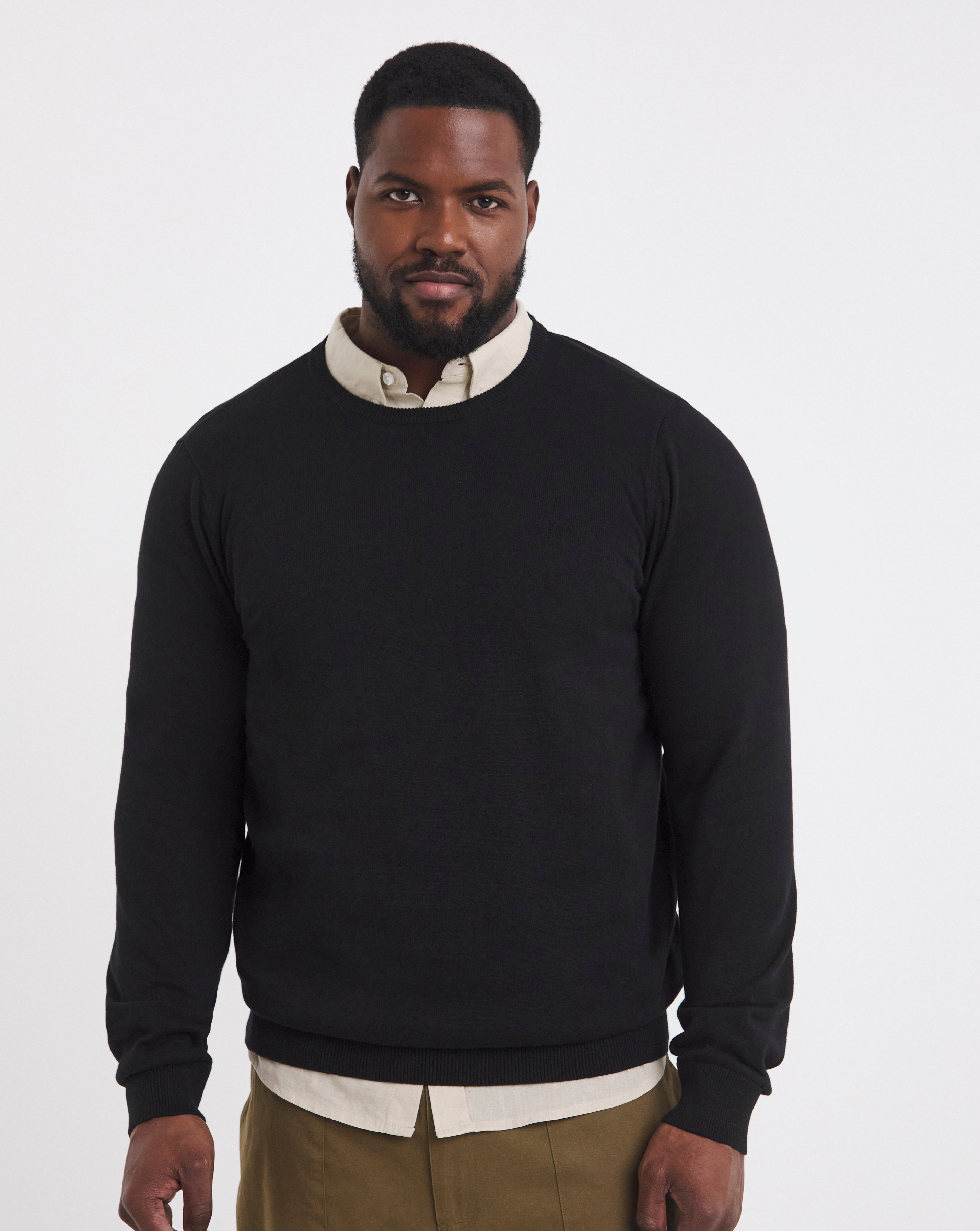 Cotton Knitted Crew Neck Jumper Long