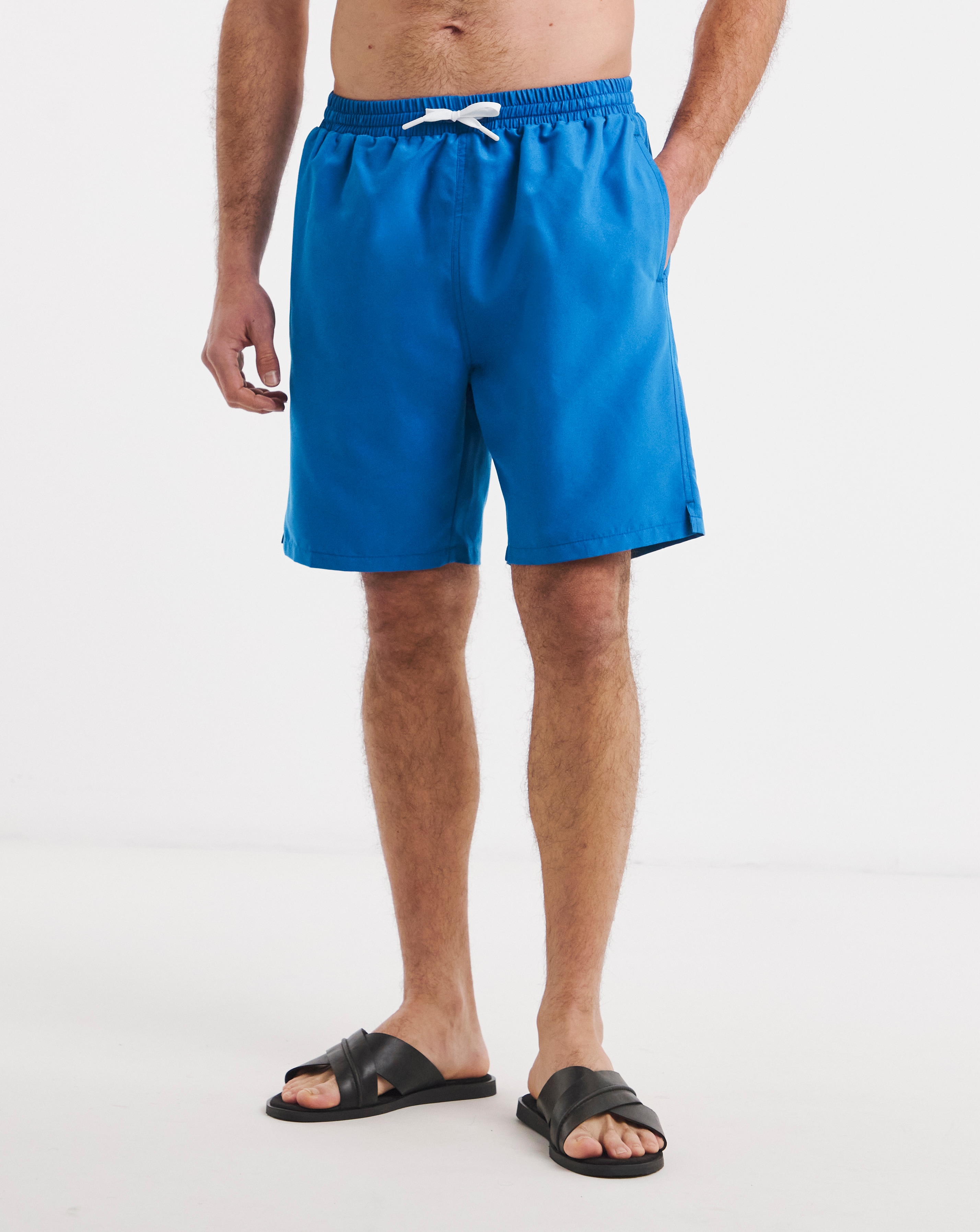 New In - Cobalt Blue Plain Swim Shorts Long