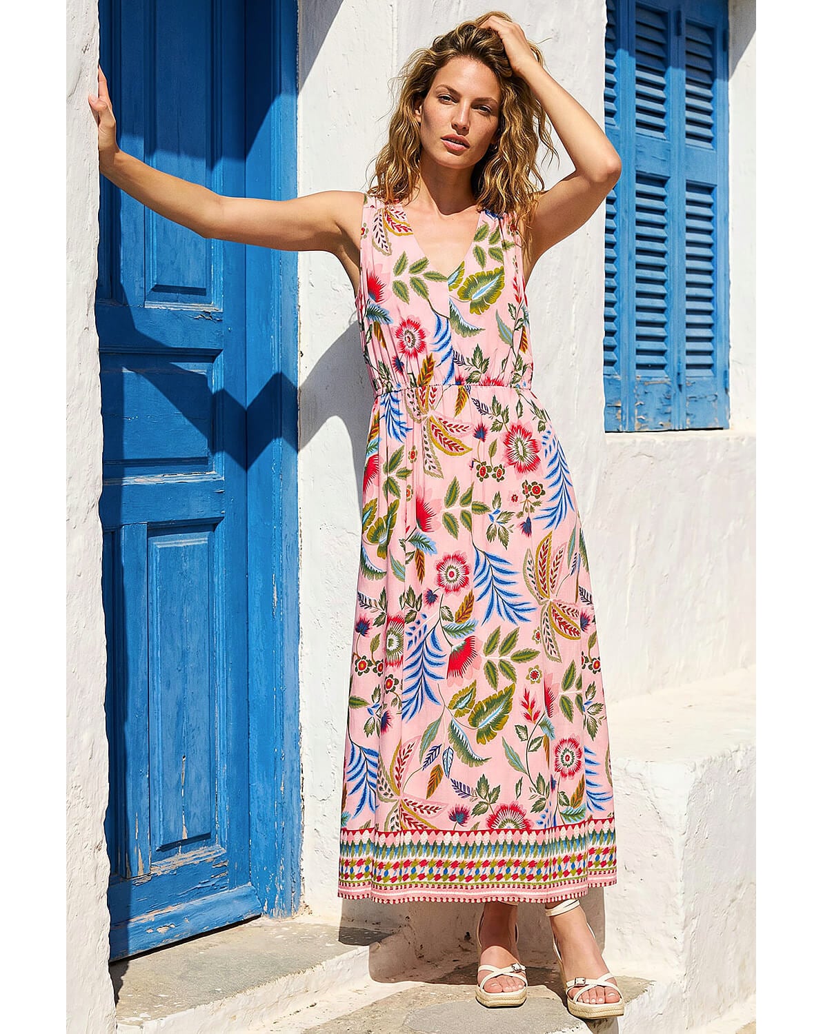 New In - Roman Tropical Floral Midi Dress
