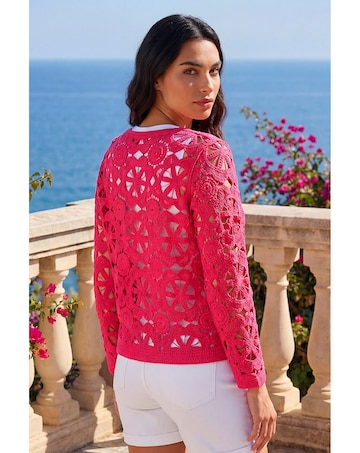 Roman Crochet Knit Cardigan