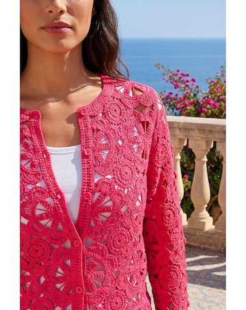 Roman Crochet Knit Cardigan
