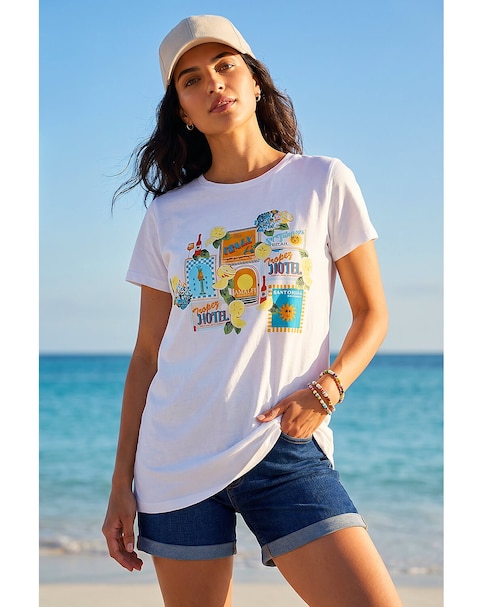 Roman Dusk Graphic Print Stretch T-Shirt