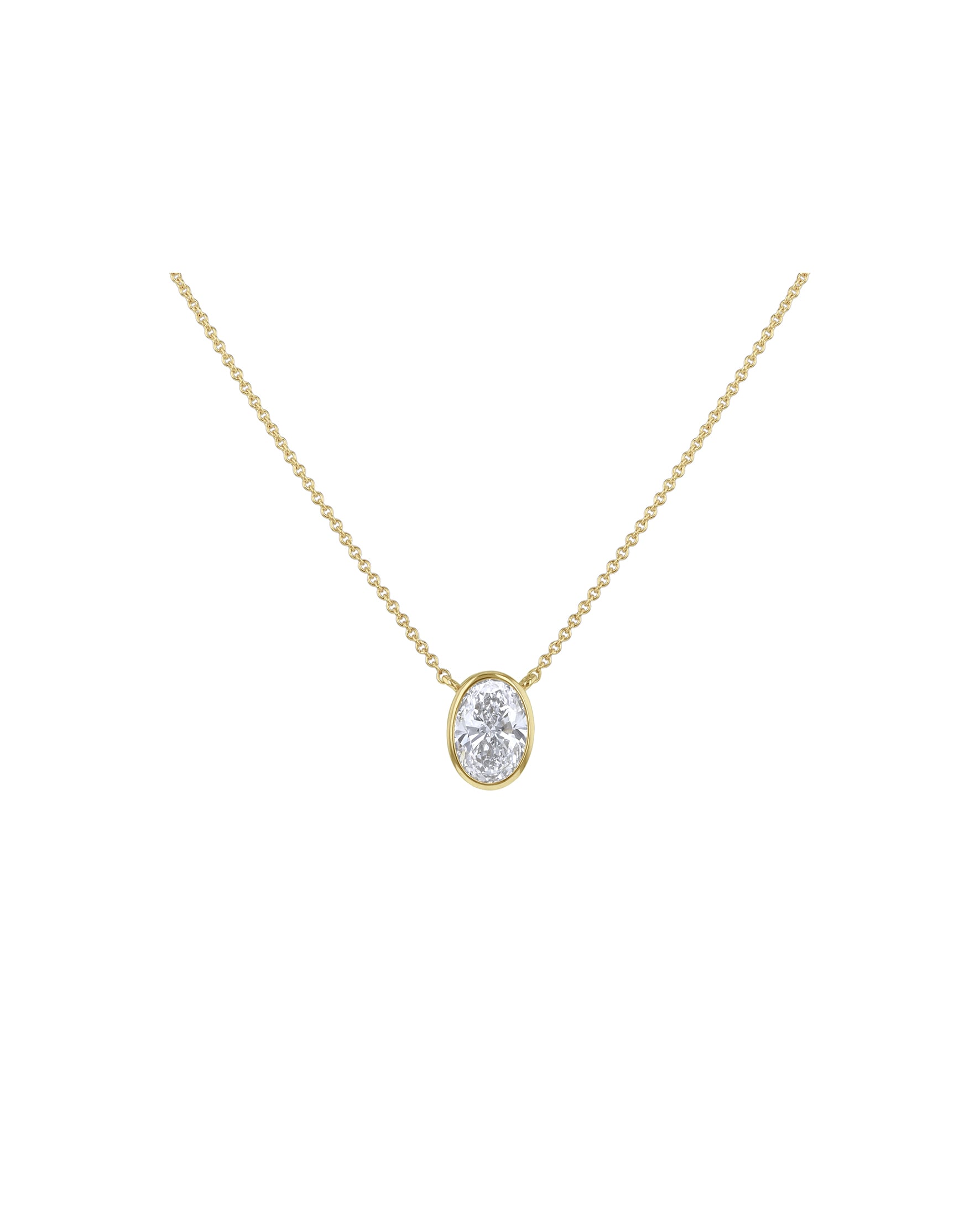 9ct Yellow Gold Lab Diamond 1Ct Necklace