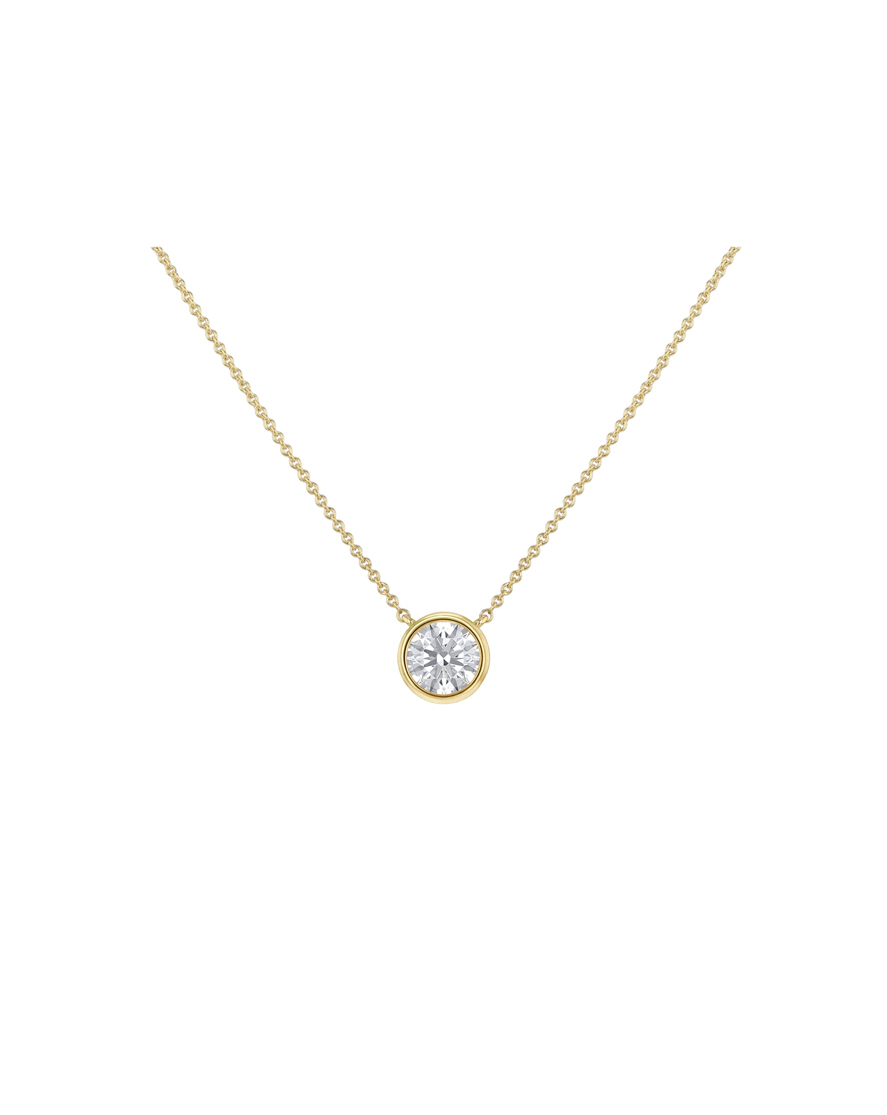 9ct Yellow Gold Lab Diamond 1Ct Necklace