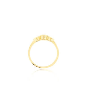 9ct Yellow Gold Lab Diamond Ruby Ring