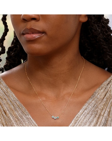 9ct Yellow Gold Lab Diamond Emerald Nkl