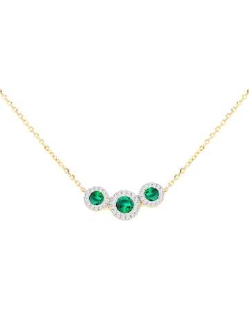 9ct Yellow Gold Lab Diamond Emerald Nkl