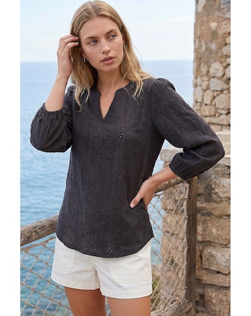 Roman Broderie Detail Tunic Top