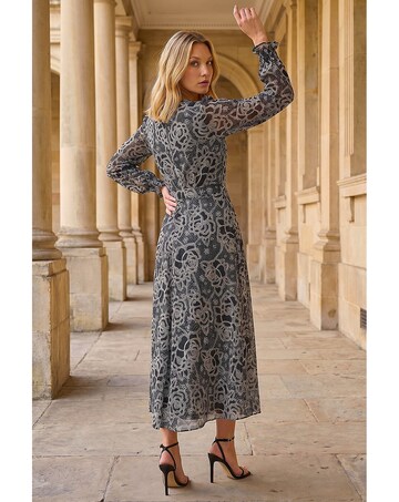 Roman Floral Rose Midi Dress