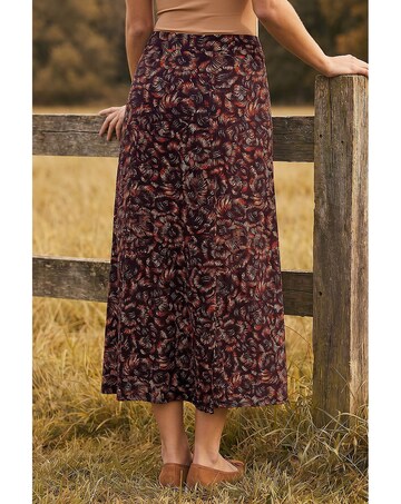Roman Speckle Print Panel A-Line Skirt