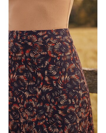 Roman Speckle Print Panel A-Line Skirt